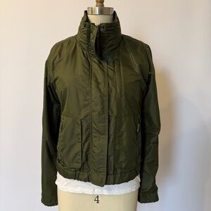 Athleta Olive Green Bomber Windbreaker Jacket Lightweight Zip Front
